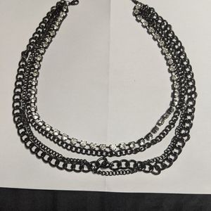 Chain and Rhinestone Necklace